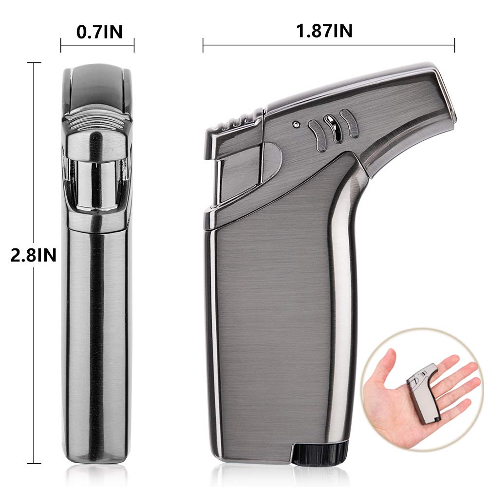 Torch Lighter,Fuel Refillable Butane Lighter,Adjustable Jet Flame