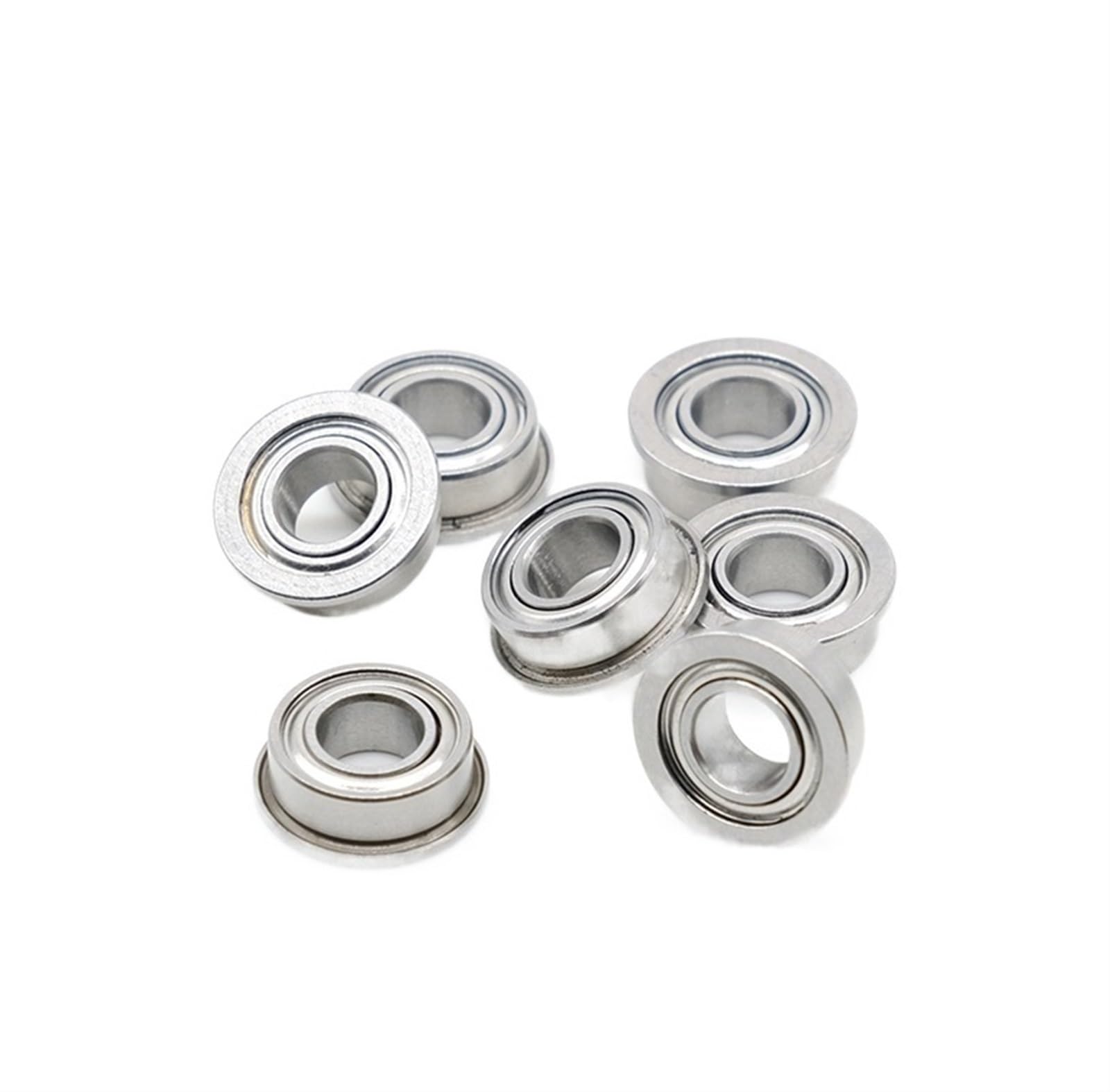 VSPPJYFG Bimetal Seal Shield Micro deep Groove Bearing 10PCS MF105ZZ 5x10x4mm Flange Bearing Double Shielded Chrome Steel Flanged Ball Bearings