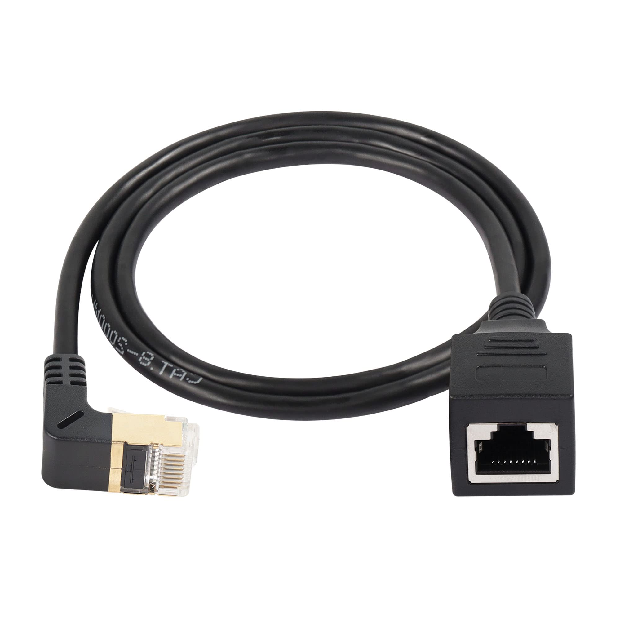 SinLoon Kabel Ethernet RJ45 Cat8 90 stopni wysokiej prędkości Cat8 kabel sieciowy 90 stopni SFTP 40 Gb/s 2000 MHz do serwera modemu routera (UP)