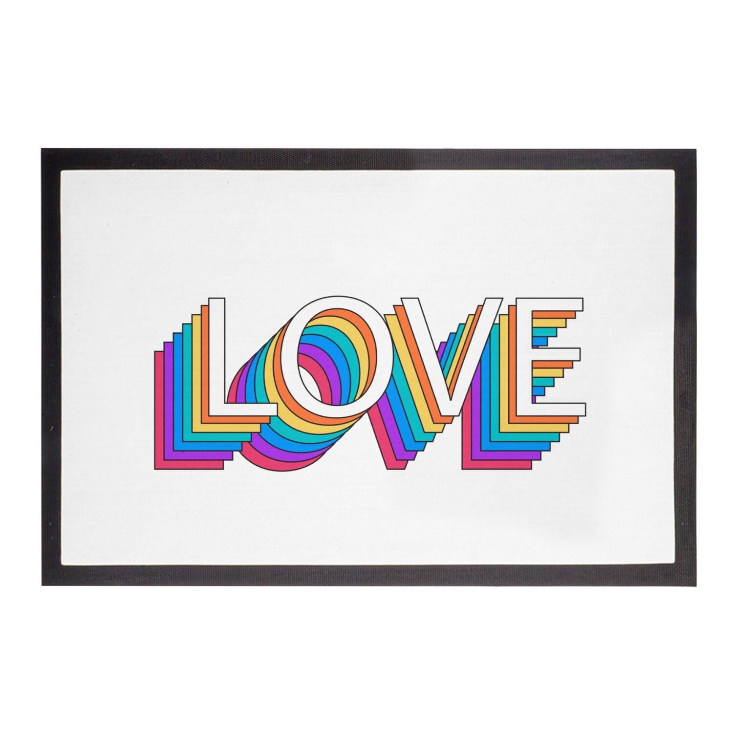 Paillasson LGBT arc-en-ciel vintage Fabulous tapis entrée blanc symbole Love Pride 75x50