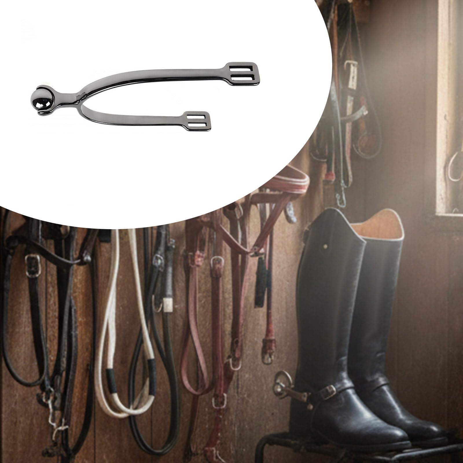 Éperon Équestre en Acier Inoxydable Haute Résistance Styles Anglais pour Équitation De Précision Accessoires De Cyclisme