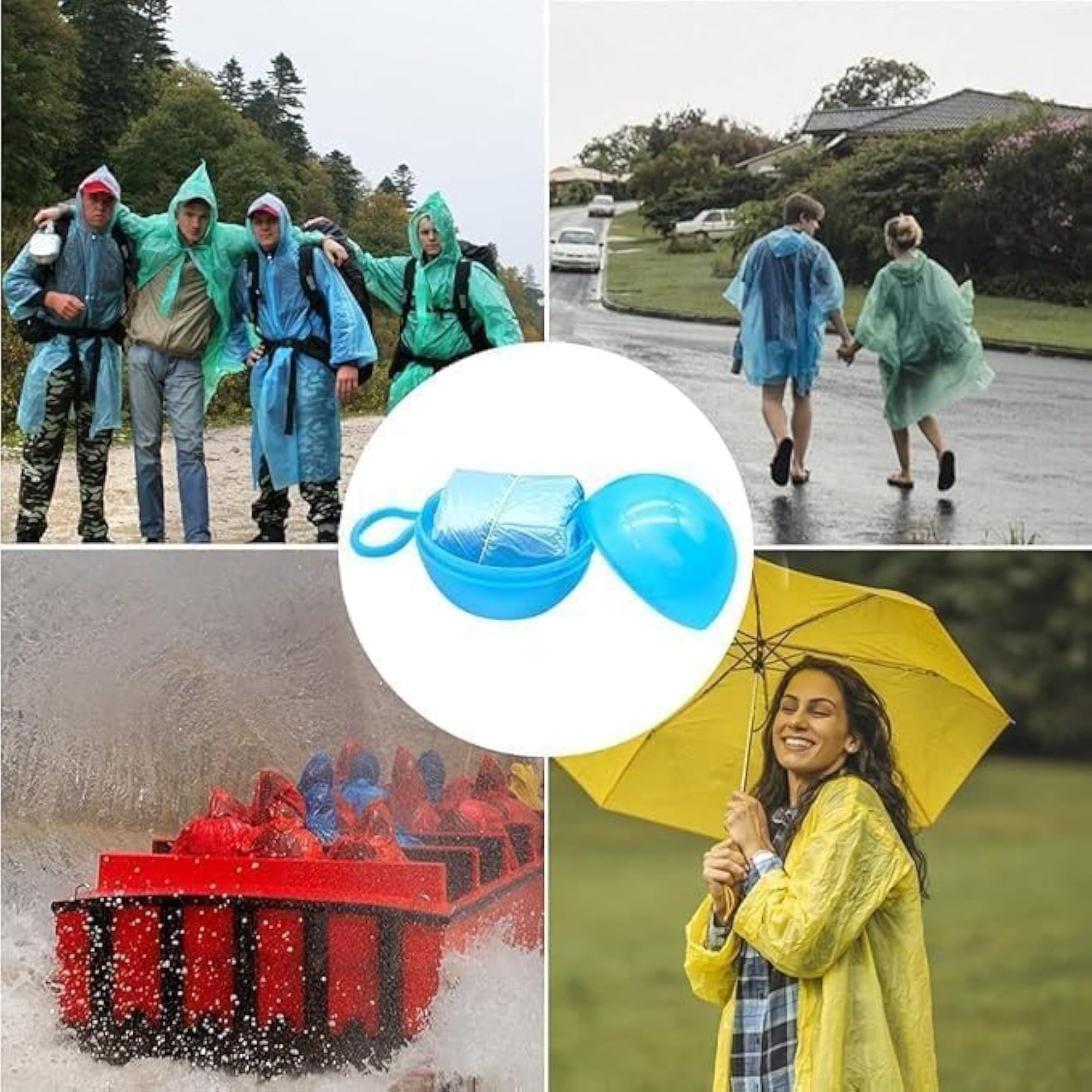 5 Pcs Disposable Raincoat for Emergency Use, Pocket Size