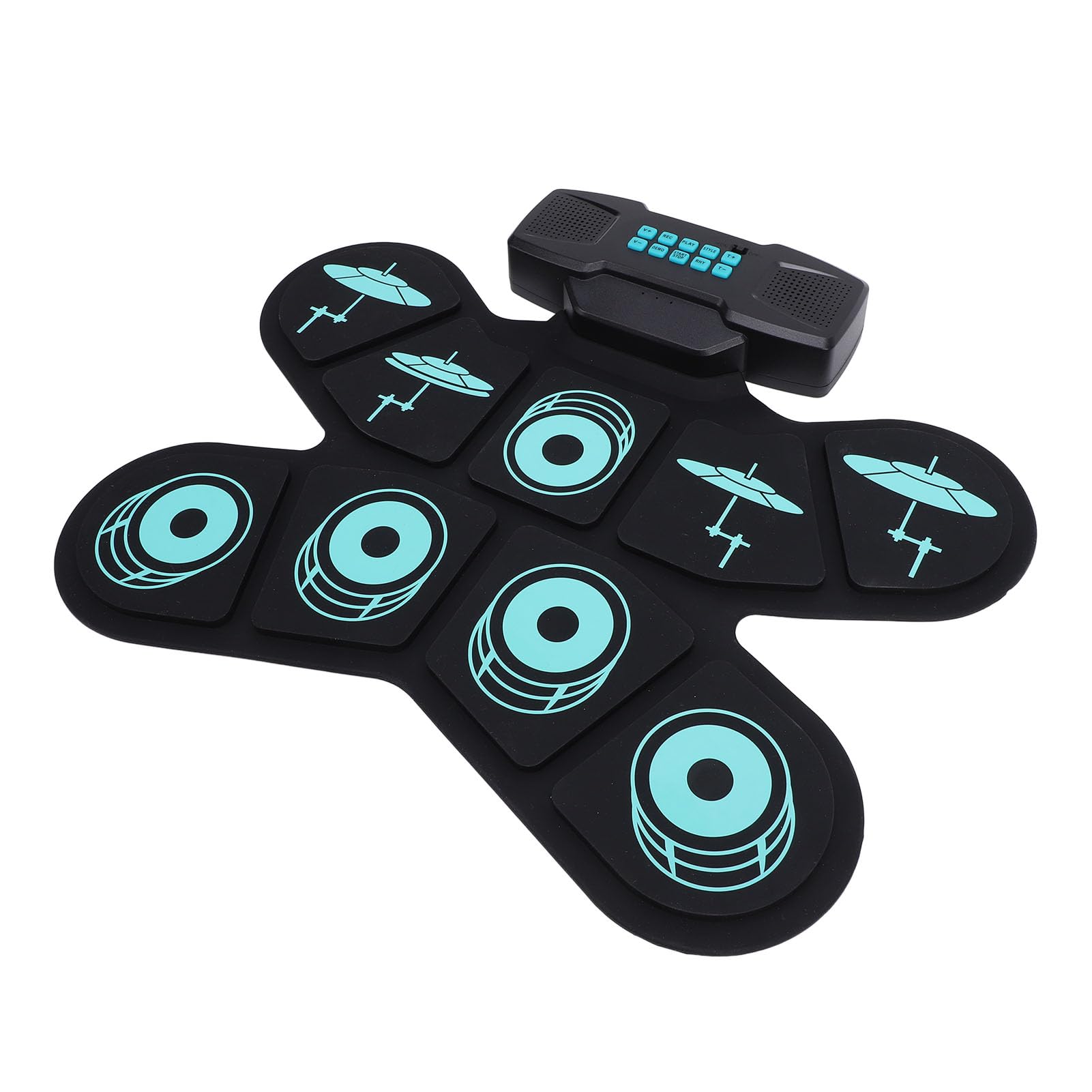 Tragbares Elektrisches Schlagzeug-Pad-Set für, Dynamisches Sound-Roll-Up-Übungsgerät für Anfänger und Profis mit Lautsprecherpedalen für das Üben zu Hause