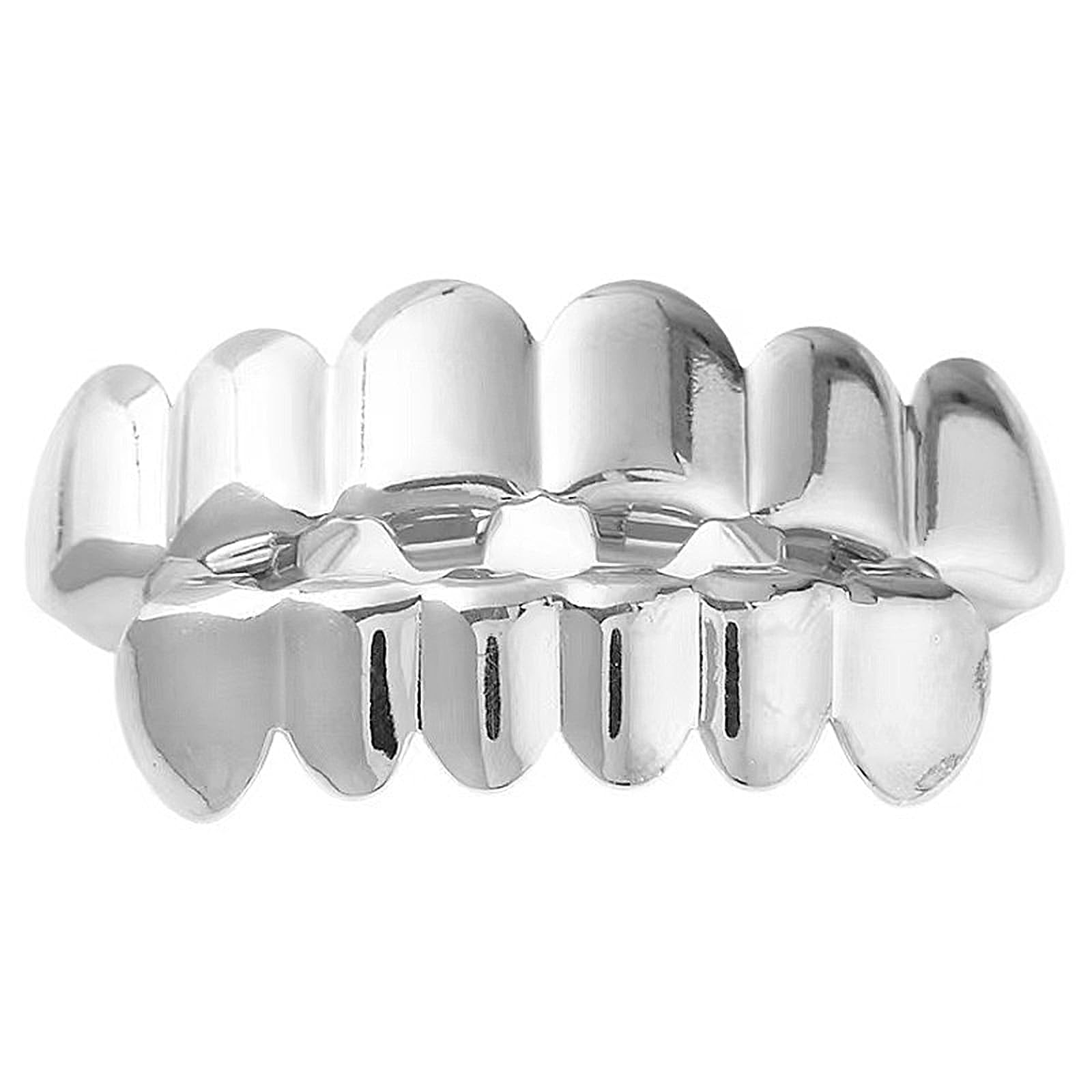 Silver Plated Tooth Hip Hop Tooth Grill For Teeth Mouth Hip Hop Mouth Grills for Men And Women Joke Teeth Adult, Grillz
