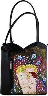 Borsa in pelle dipinta a mano – MADRE E FIGLIO DI KLIMT - Borse Donna, Zainetto, Borse a Mano, Vera Pelle, Made in Italy, Borsa a Tracolla a spalla, Lavorazione Artigianale