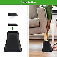 Vista 7 de DEDU Elevadores de cama de 6 pulgadas, resistentes, paquete de 9 elevadores de muebles para sofás de gran tamaño, elevadores de muebles de cama