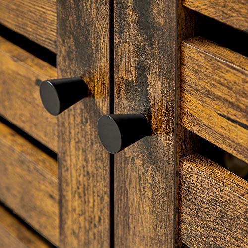 VASAGLE badmeubel, badkamerkast, 60 x 30 x 60 cm, stalen frame, opbergkast, met 2 lamellaire deuren, verstelbare plank… - Image 6