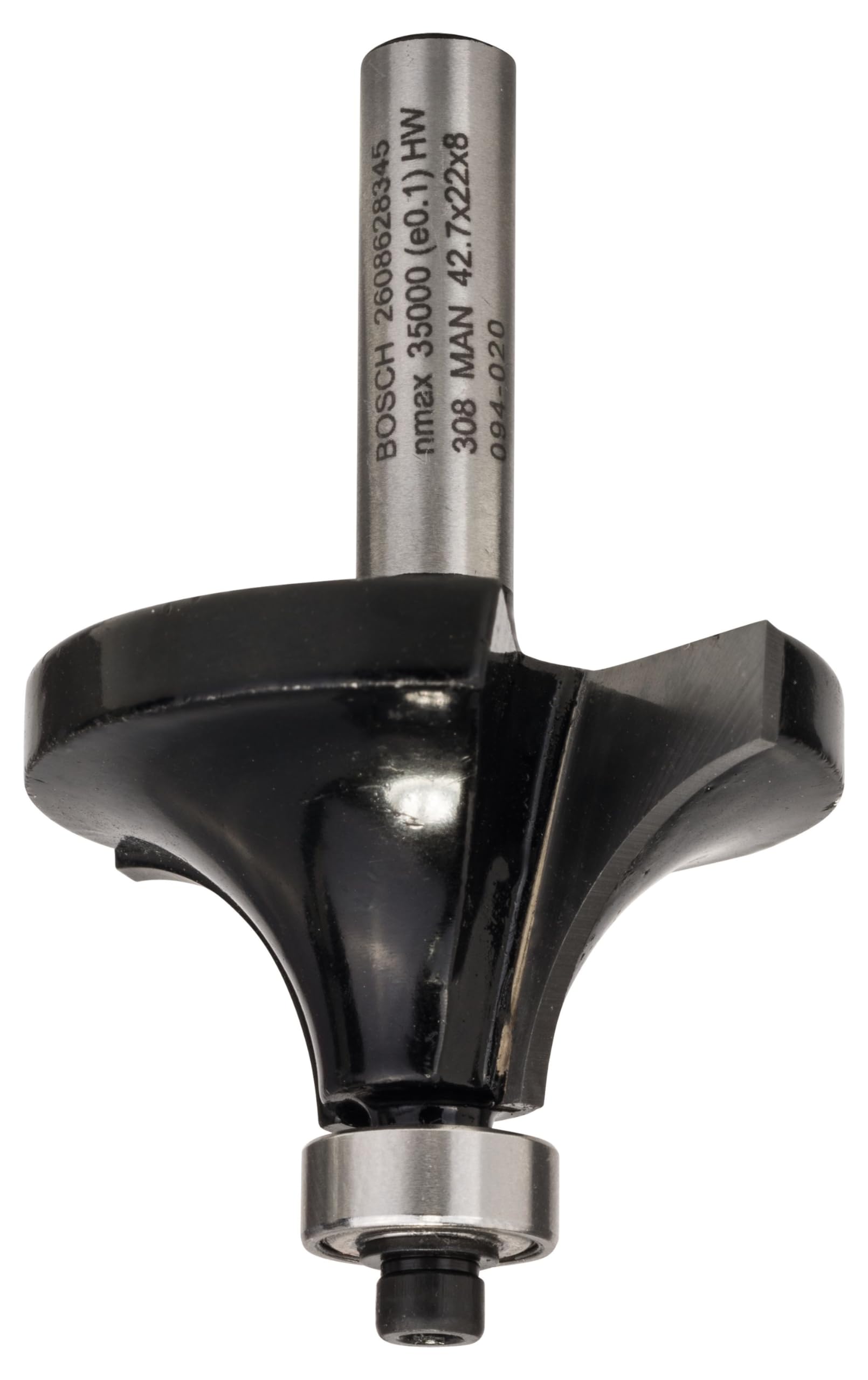 Bosch Professional Frez do zaokrągleń Standard for Wood (do drewna, Kąt 15 mm, Długość robocza 22 mm, Akcesoria frezarek ręcznych)