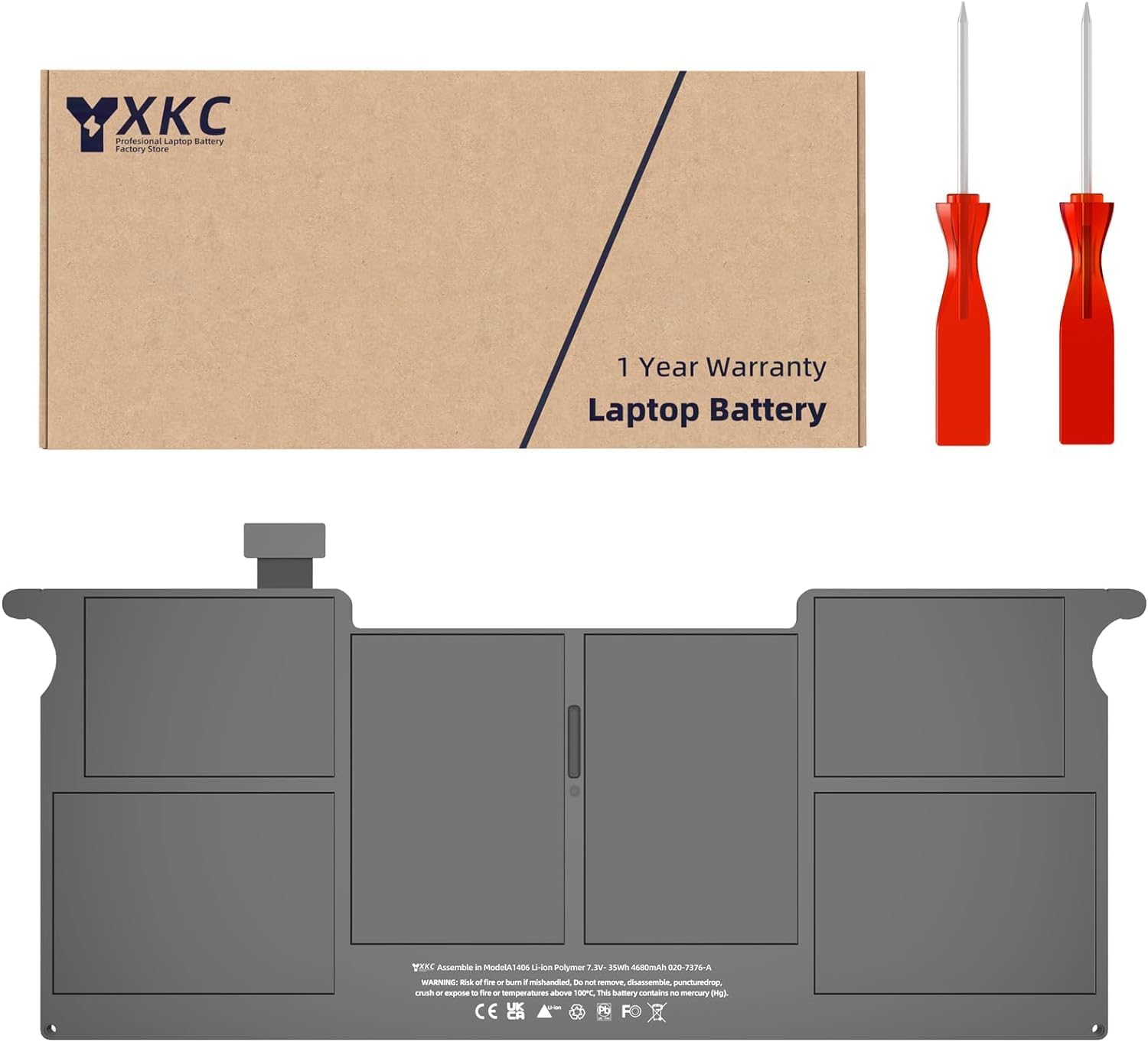 A1465 Battery Replacement for MacBook Air 11 inch A1406 A1370 A1495 Battery-[Early 2014 2015 Mid 2011 2012 2013 Version]-39Wh/7.6V/5100mAh