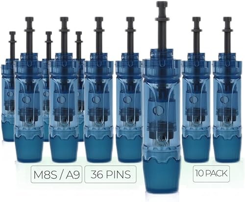 Dr. Pen Ultima - Cartuchos de repuesto A8S M8S A9 Paquete de 10 36 pines (0.010 in) ranura de bayoneta Piezas de repuesto desechables