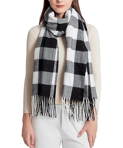 BERYART Scarf - Eco-Friendly Summer & Winter Scarf, UV Protection UPF 50+ for Aussie Sun, Anti-Pilling & Machine Washable (Black/White)