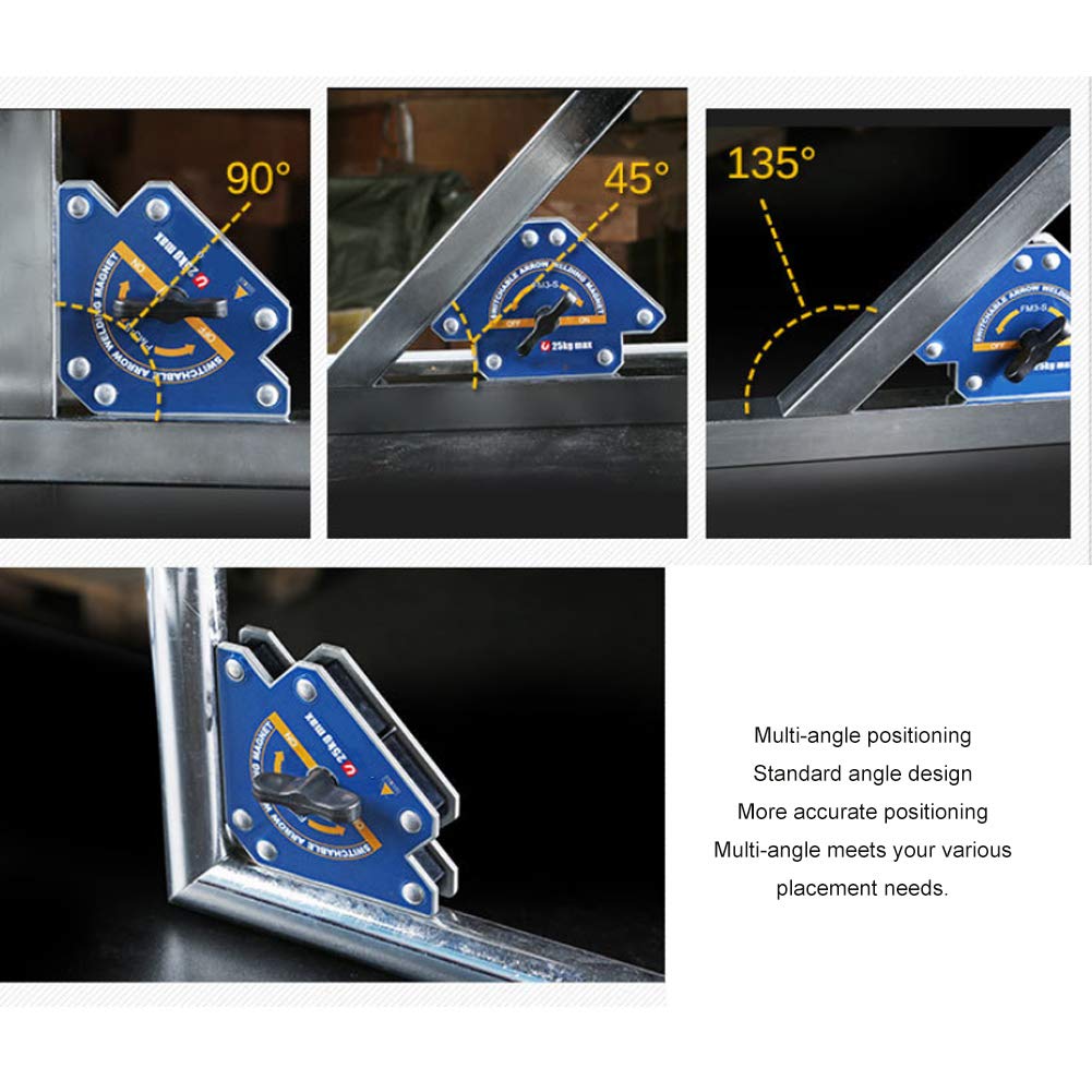 Magnete per Saldatura, Supporto Magnetico a Forma di Freccia Commutabile con Smagnetizzazione e Posizionamento a Un Pulsante, per Posizionatore di Saldatura Fissatore per Tubi