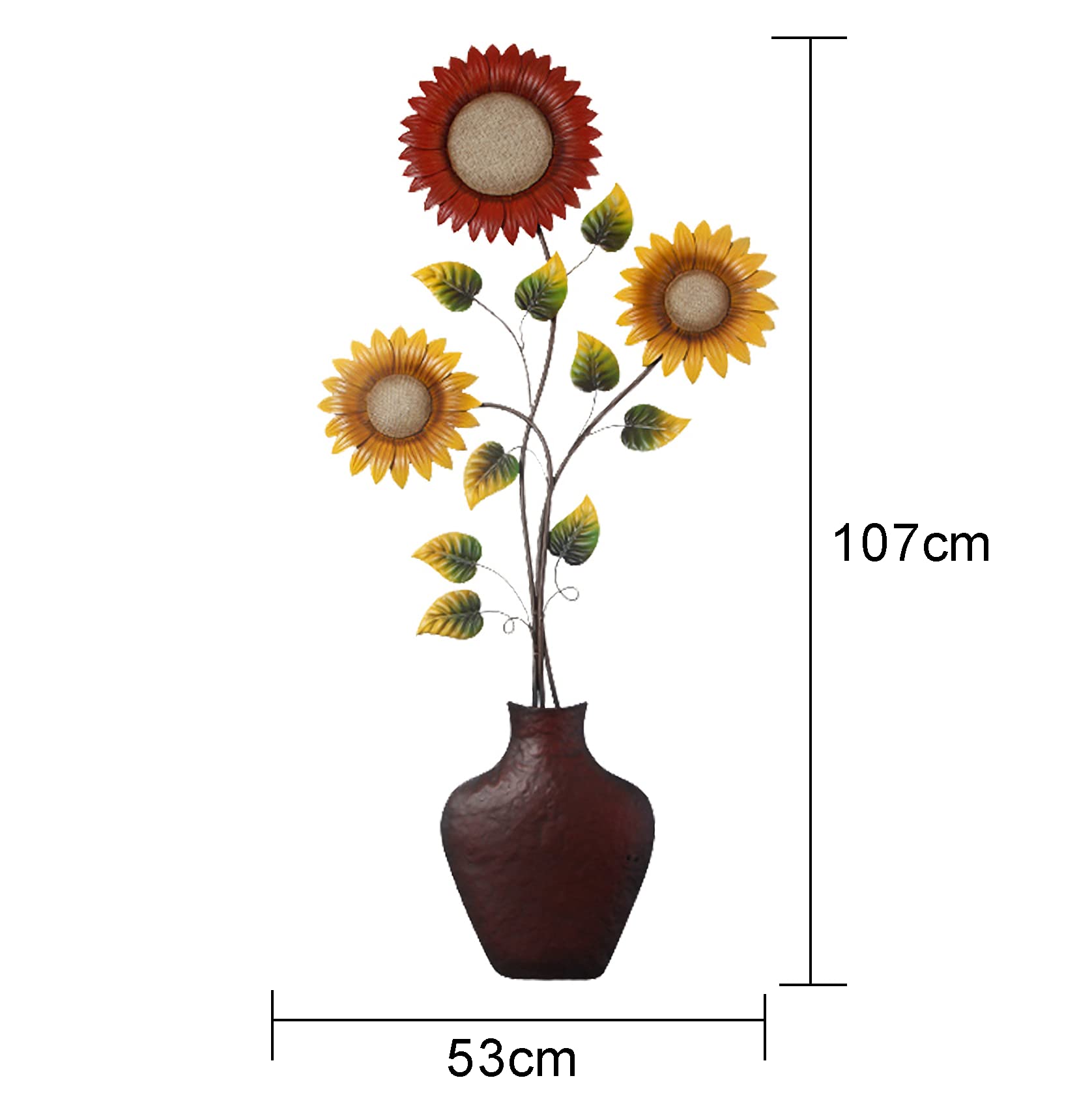 Decorazione Scultura da Parete Arte da Parete in Metallo Girasole,Decorazione da Parete con Fiore in Metallo,Decorazione da Appendere a Parete con Accento Naturale per la casa per Soggiorno