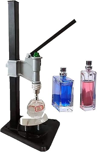 Tapadora manual de perfume, máquina de tapado de prensa de acero inoxidable con mango de 0.512-0.591in, máquina de prensado ajustable en altura,