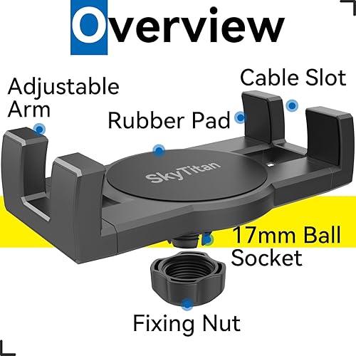 Miniatura 8 de Soporte de tableta Soporte de abrazadera Soporte de repuesto para iPad 0.669 in Adaptador de montaje de bola
