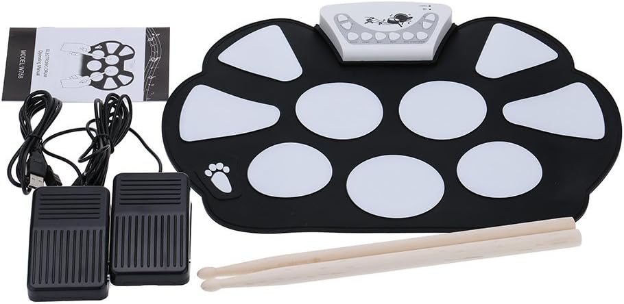 SKEIDO 1 set Roll up Drum Pad Kit Silicon Foldable with Stick Portable Drum Electronic Drum USB Drum