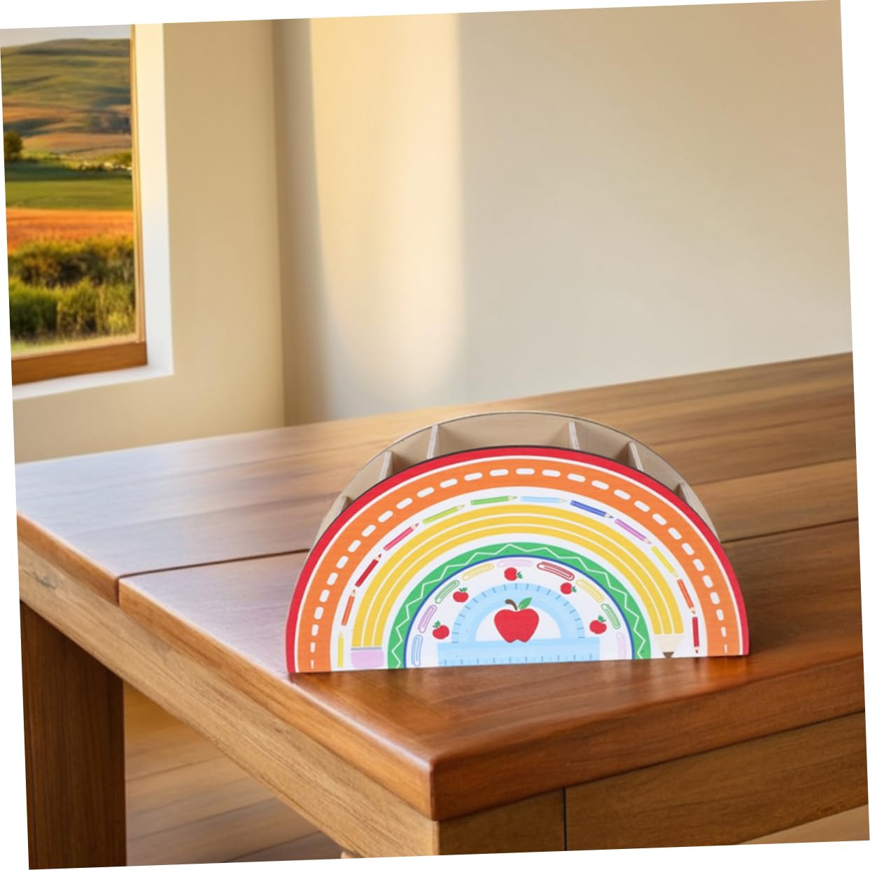 2Piezas Portalápices de Madera Organizador de Escritorio Multiusos Soporte para Lápices y Pinceles Decoración Artística para Oficina y Escuela