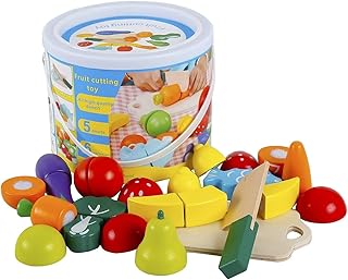 مومو بير Mumoobear Wooden Kitchen Toy Cutting Fruits Vegetables
