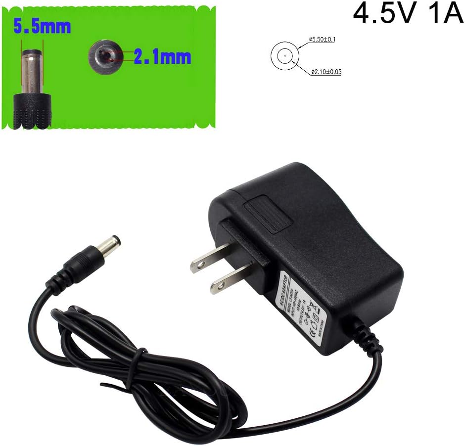 4.5V 1Amp AC to DC Adapter Power Supply, 4.5W 1000ma AC 100-240V to 4.5V, 2.5mm X 5.5mm Plug(Pay Attention to The Size. Make Sure it Works for Your Products)