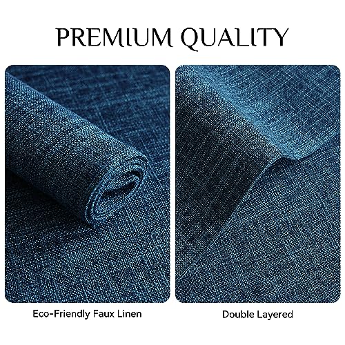 Softalker Faux Linen Placemats Set of 4-12 x 18 Inch, Heat Resistant Double Layered Durable Burlap Farmhouse Place Mats, Non-Slip Washable Rustic Table Mats for Dining, Kitchen, Party(Navy Blue - Image 5