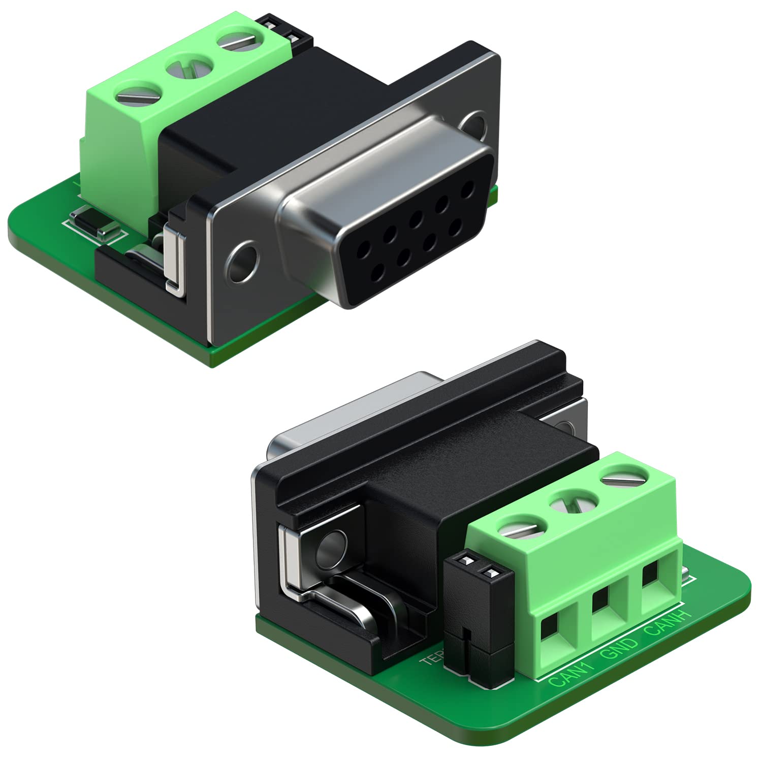 innomaker Terminal sélectionnable Can DB9 120 ohms, Can DB9 Femelle vers borne à 3 Broches (Lot de 4)