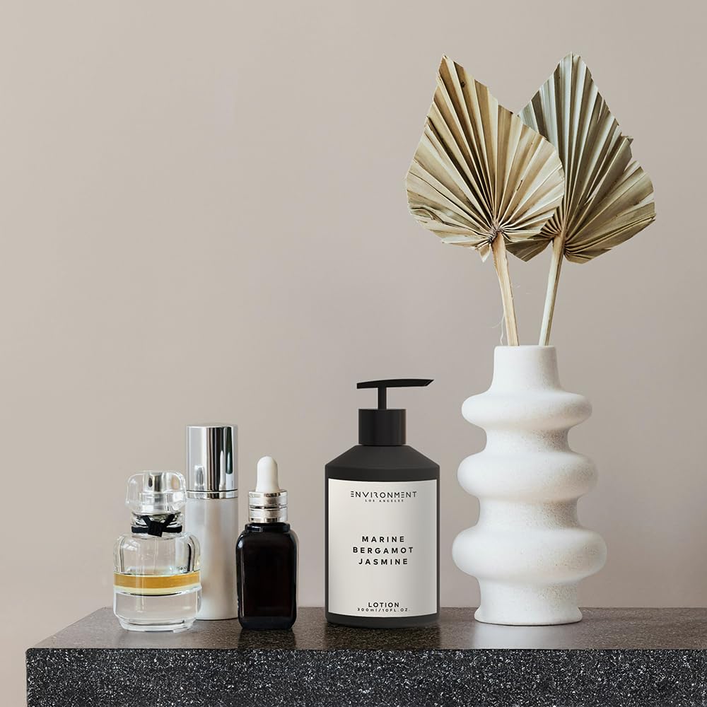 ENVIRONMENT Inspired by 5-Star Resort RC Lotion, 300ml Luxury Scented Lotion (Marine | Bergamot | Jasmine) Bathroom Luxury, Men & Women High-End Body Lotion, Hand Cream, Dry Skin Treatment