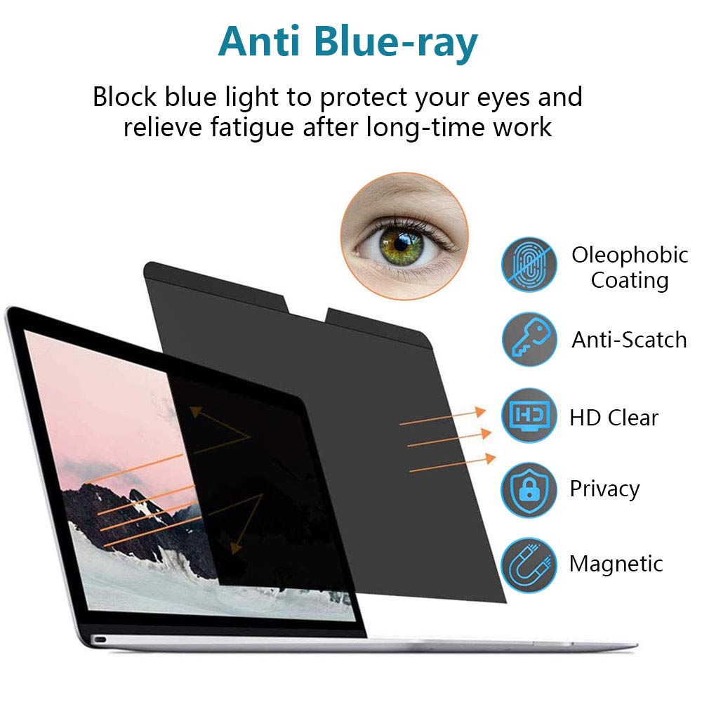 Filtro Privacy Magnetico Per Laptop 15.6" - Pellicola Protezione Schermo, Antiriflesso - 351x204mm