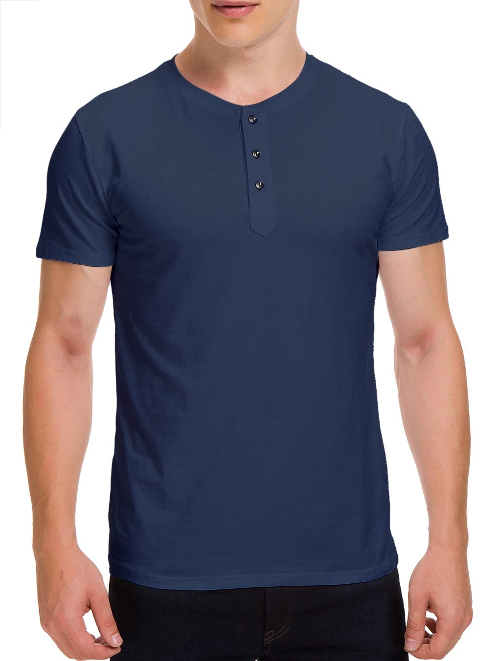 Boisouey Men's Casual Slim Fit Short Sleeve Henley T-Shirts Cotton Shirts