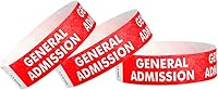 Vista 1 de 500 Wristco - Pulseras Tyvek rojas de admisión general para eventos, ¾ x 10 pulgadas, impermeables, reciclables, cómodas, resistentes a desgarros