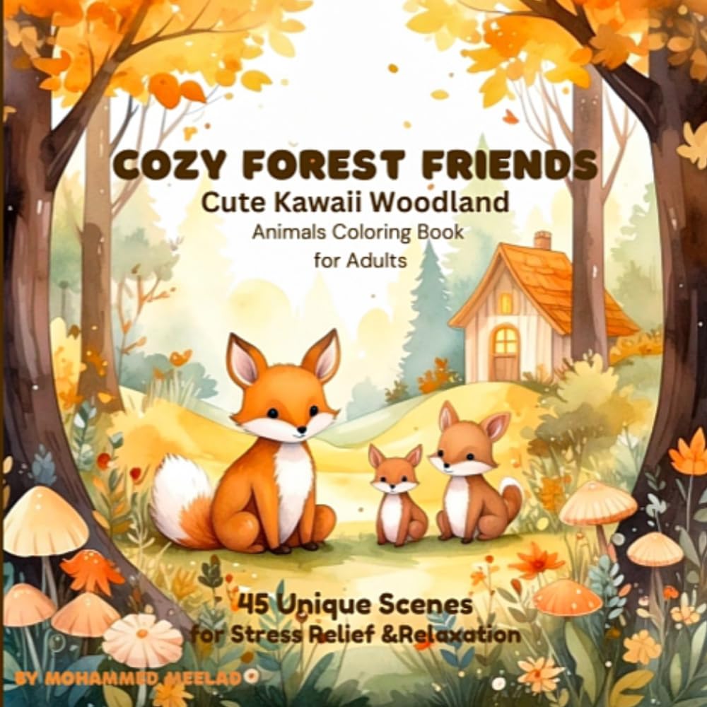 Cozy Forest Friends: Cute Kawaii Woodland Animals Coloring Book for Adults — Adorable Nature Scenes for Stress Relief, Relaxation and Mindfulness — ... and Markers (Cozy Forest Friends Volume: 1)