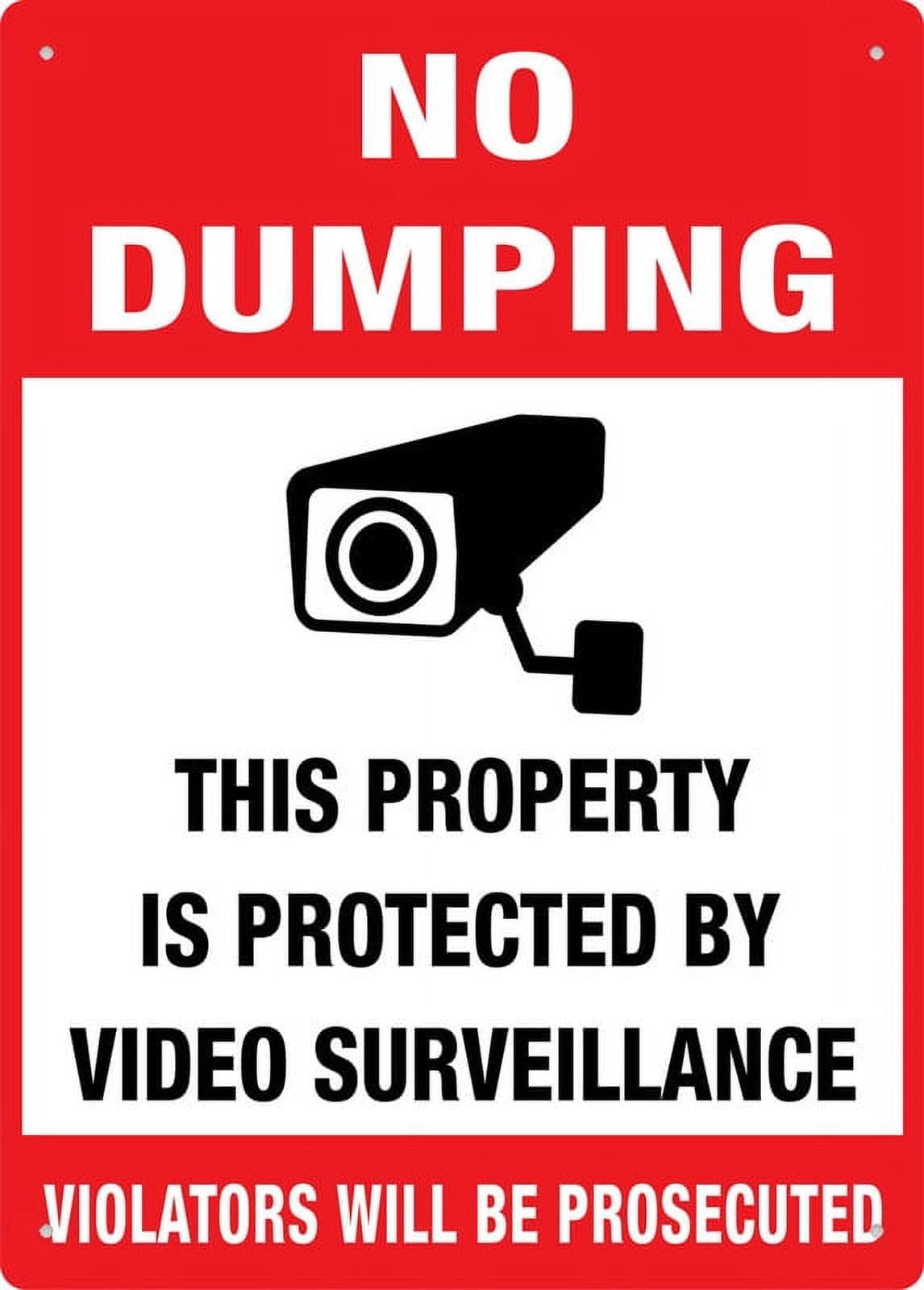 No Dumping (Violators Will Be Prosecuted) Sign, 8x12 Inch Rust-Free Aluminum, Easy To Read & Sturdy Outdoor Metal Sign for Home, Farm, Yard