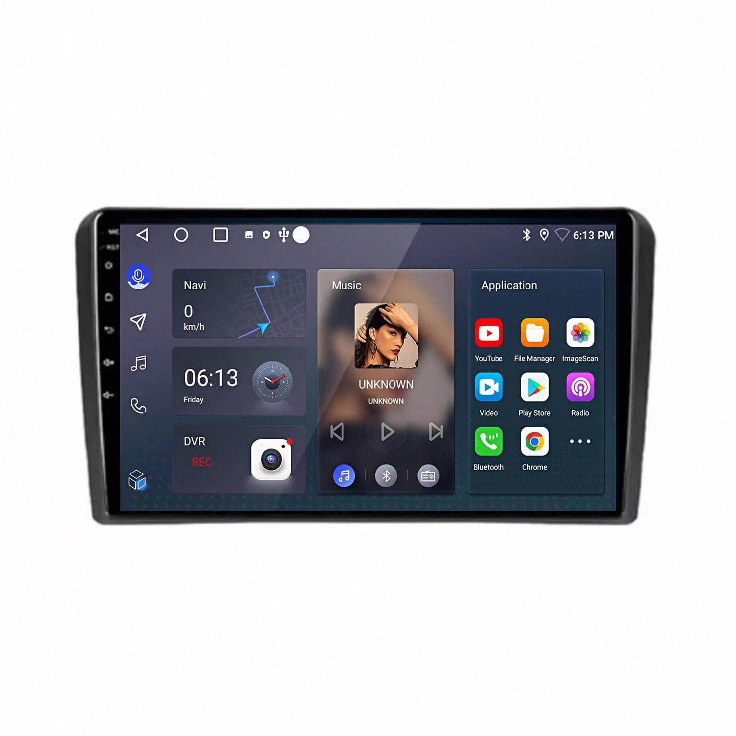 Bezprzewodowy Ekran Apple Carplay Android Auto dla Audi A3 8P 2003-2012 Przenośny Ekran Dotykowy Apple Carplay, Nawigacja Gps/Sterowanie Głosowe/Mirror, 8 Rdzeń 6G+128G