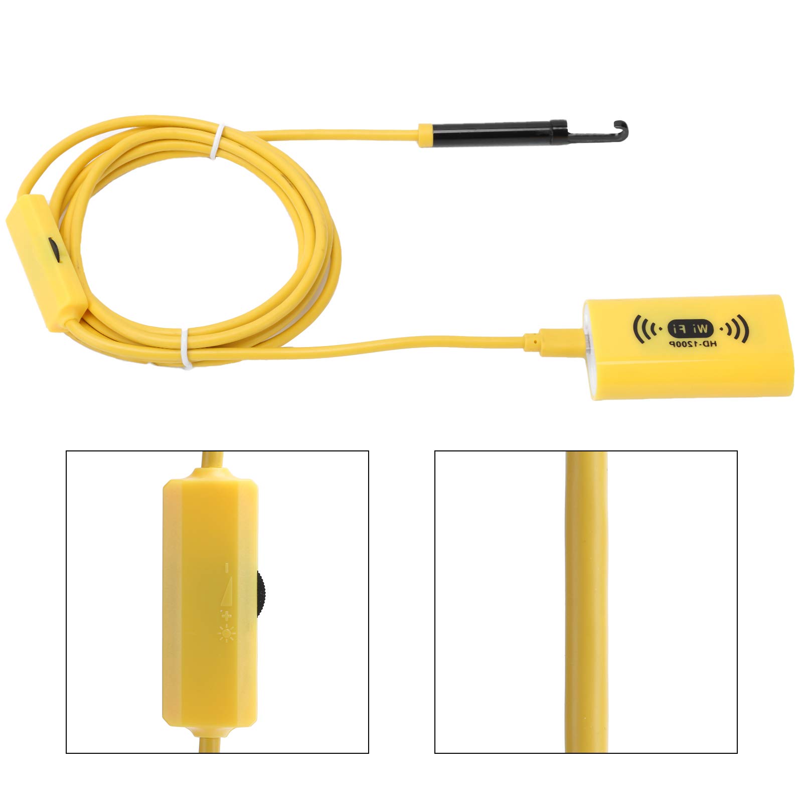 Cámara de Endoscopio, Luz LED de 8 Mm / 0,3 Pulgadas y Endoscopio Inalámbrico HD 1200P IP68 Resistente Al Agua WiFi, Cámara de Inspección con Luz para iOS/Android (2 m / 6,6 pies)