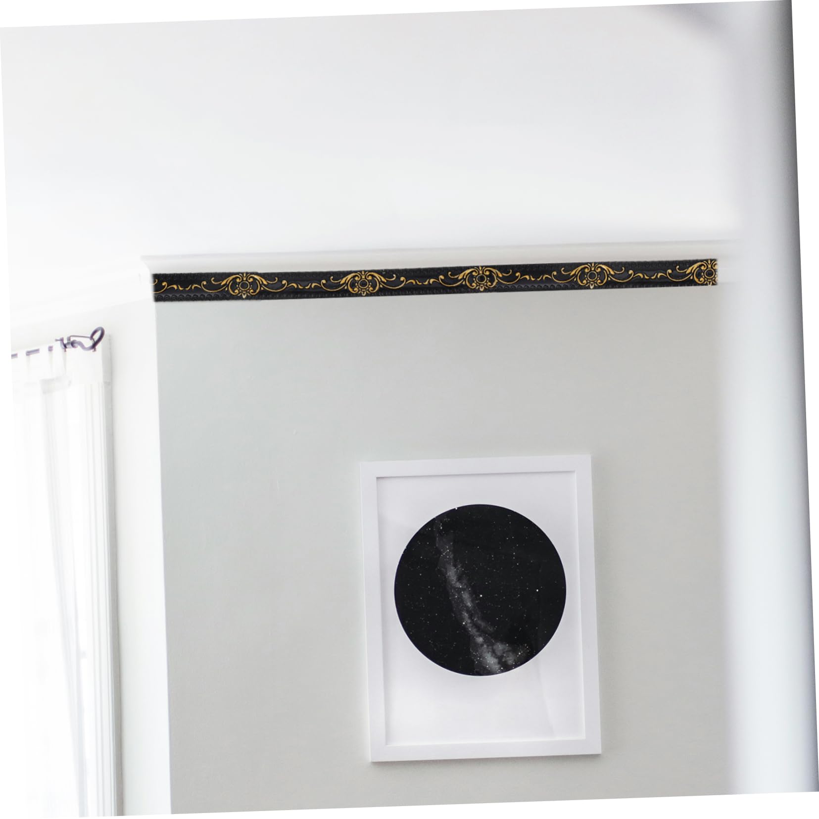 Moldura de Pared Autoadhesiva de Pvc Negro Textura Realista