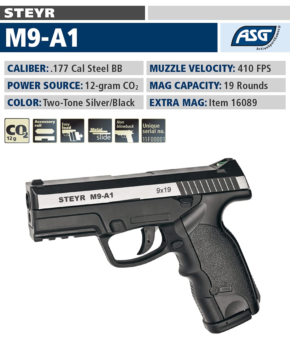 ASG Steyr M9A1 .177 Caliber Steel BB Gun NonBlowback Air Pistol Buy