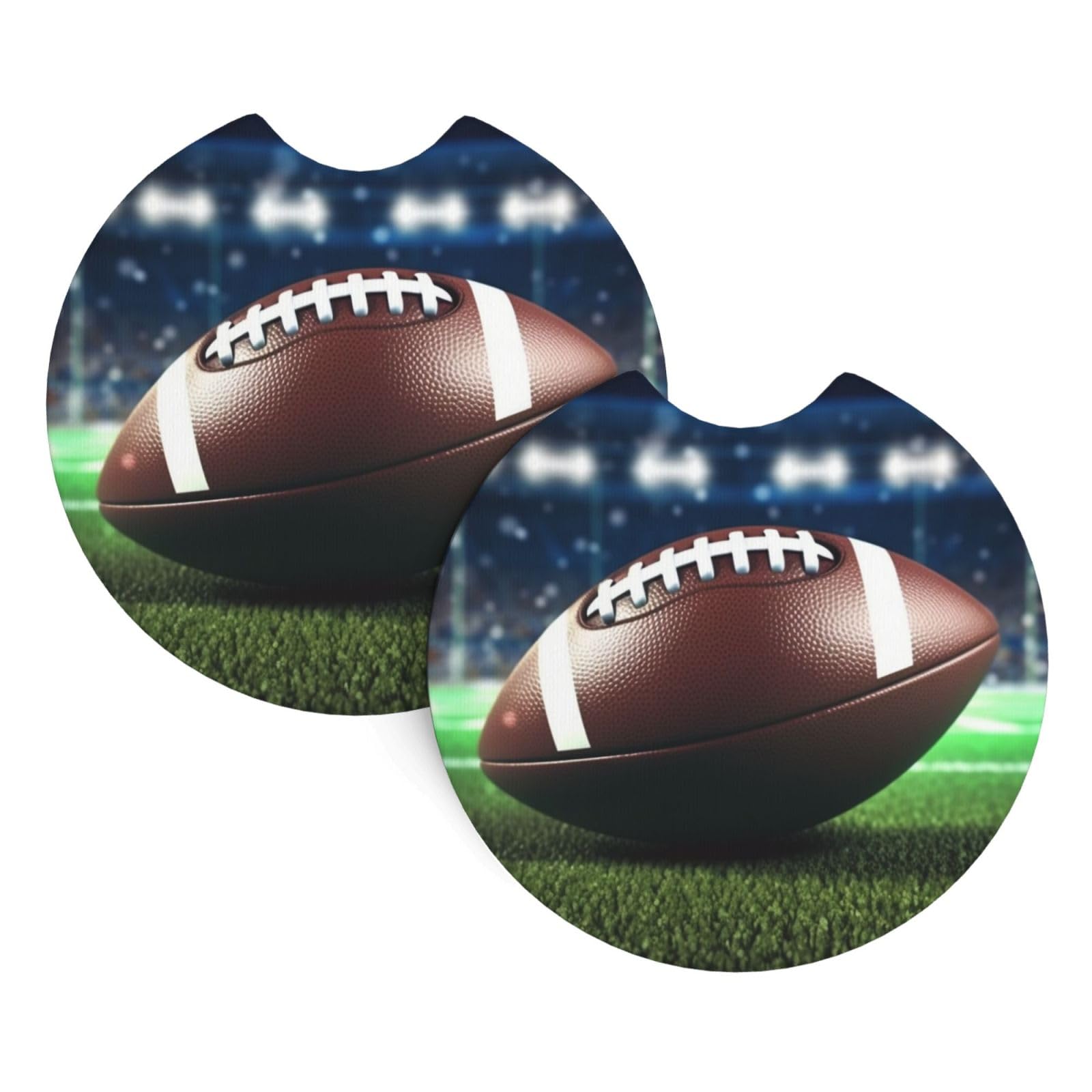 2 Pack Car Coaster for Cup Holders American Football Car Cup Coaster 2.7" Neoprene Non-Slip Automotive Cup Mat Universal Auto Car Interior Accessories for Women Men Cup Pad