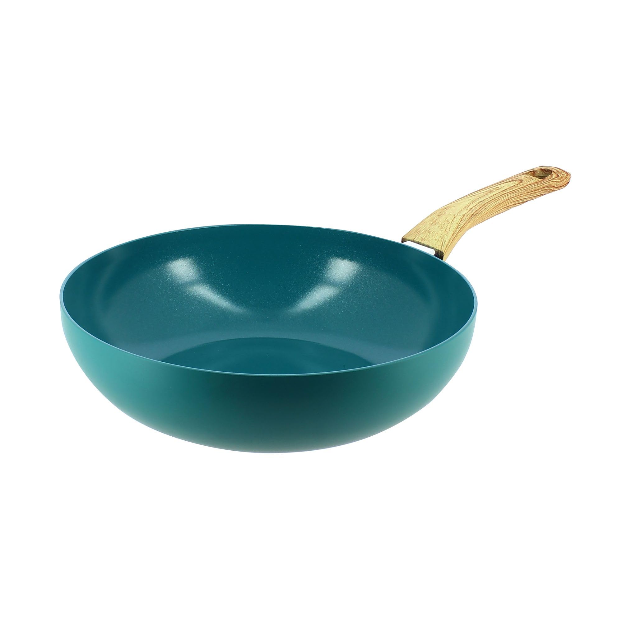 MENASTYL Wok colorama 28cm, aluminium recyclé, antiadhésif céramique, induction