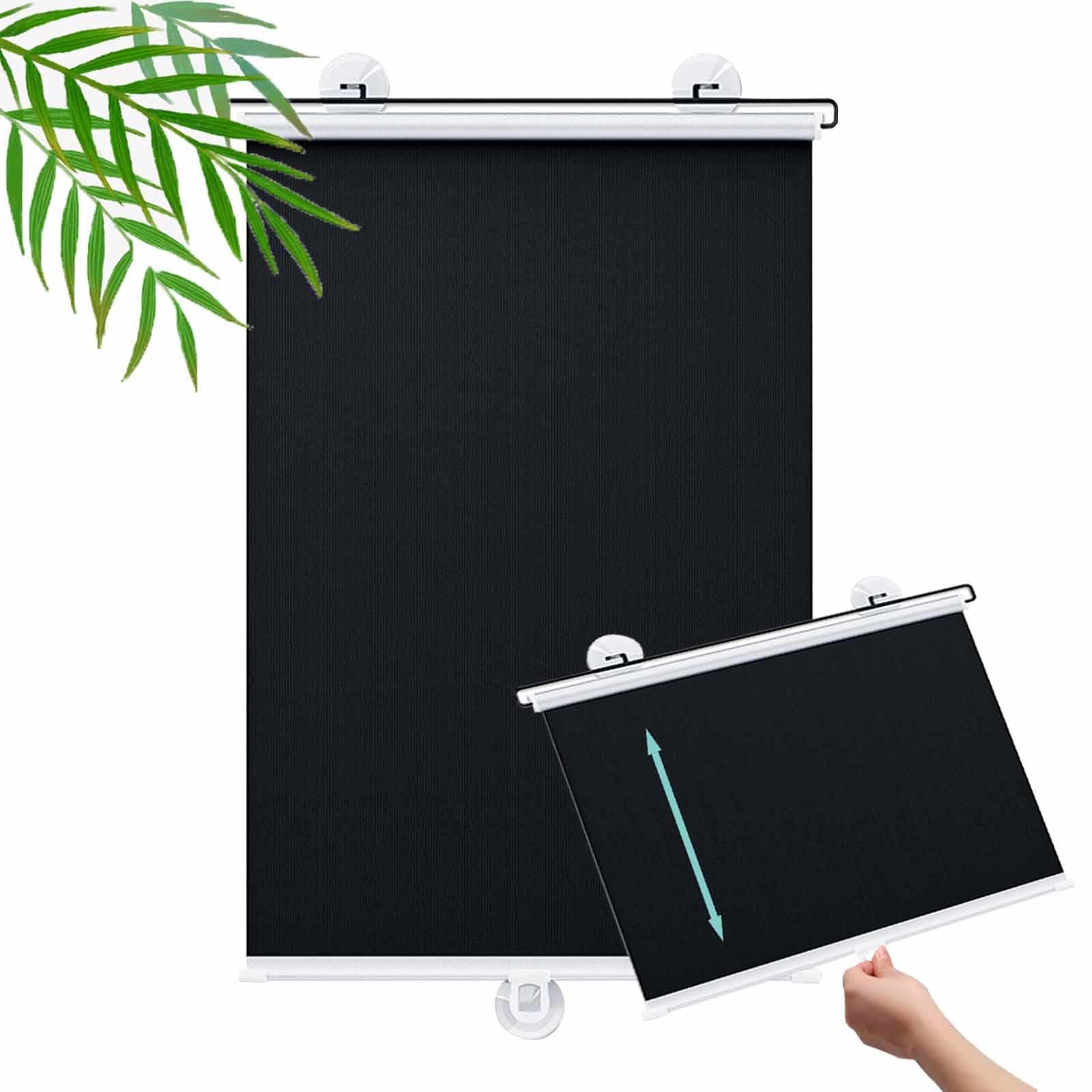 Dzhtuf Black Suction Cup Roller Blinds, Out Curtains, Width 40-80Cm, Height 60-200Cm, No Drill Retractable Sunshade, Temporary Privacy Roller Window Blinds For Home,-80X110cm/31X43in