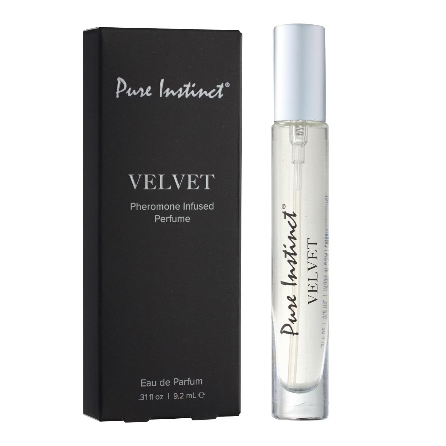 Pure InstinctVELVET The Original Pheromone Infused Essential Oil Perfume Cologne - For Him Men's - TSA Ready (Spray Bottle 0.31 Fl. Oz./9.2mL)