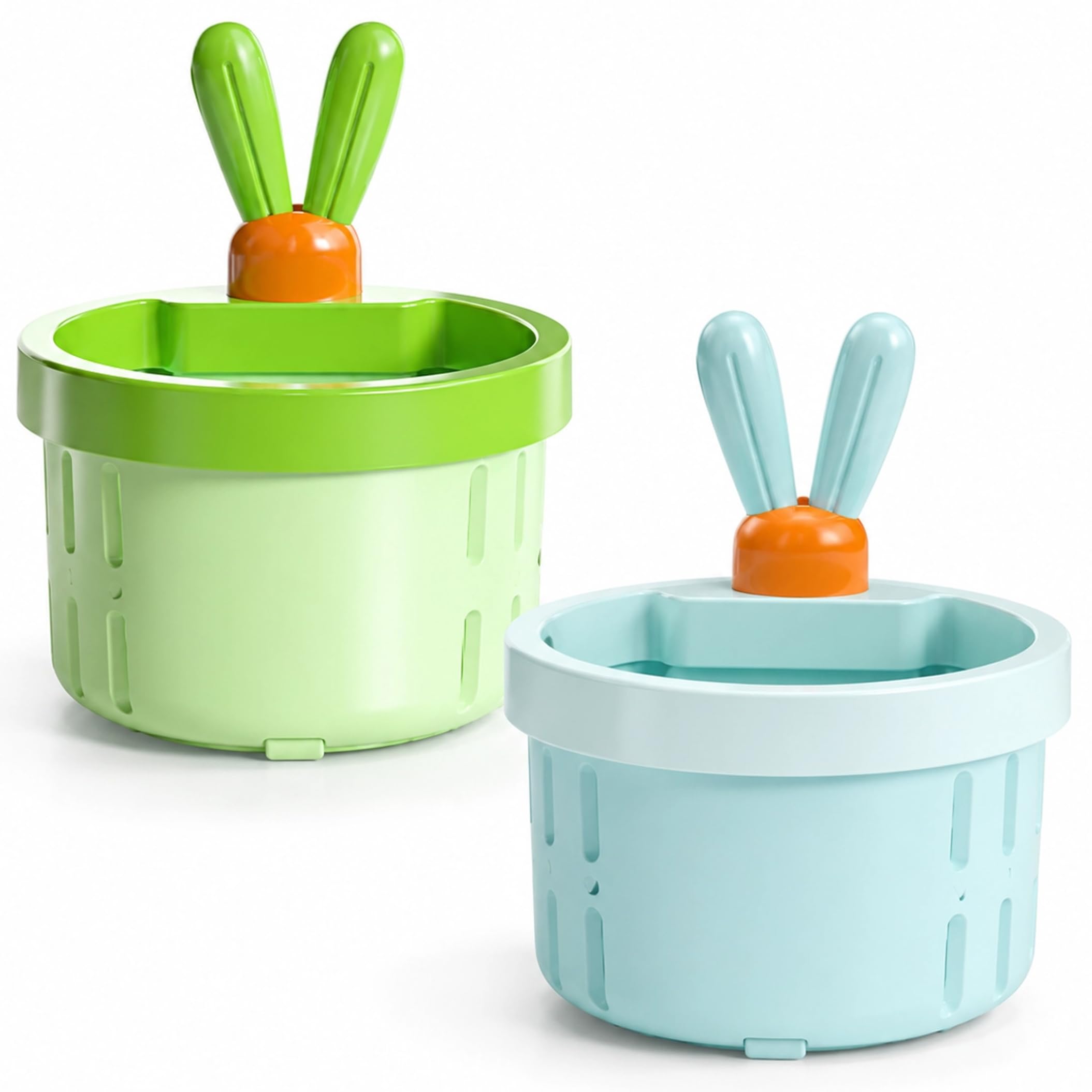 Cactus Sink Strainer, 2 Pcs Kitchen Sink Strainer Basket – One-Press Dump Food Filter with Rabbit Ear Handle, Fits Most Sinks