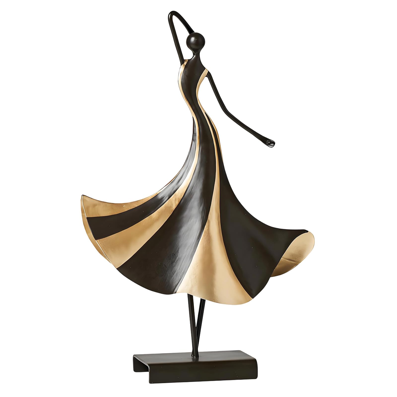 Msioytog Ballet Girl Sculpture Metal Ballet Girl Figurine Decoration for Mantels Tabletop Bookshelf Display Birthday Gift Stylish Metal Figurine