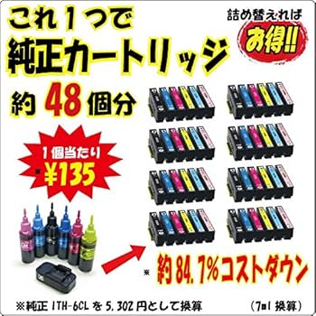 Amazon.co.jp: (ZCEITH6X60-RST)詰め替えインク、ゼクーカラー