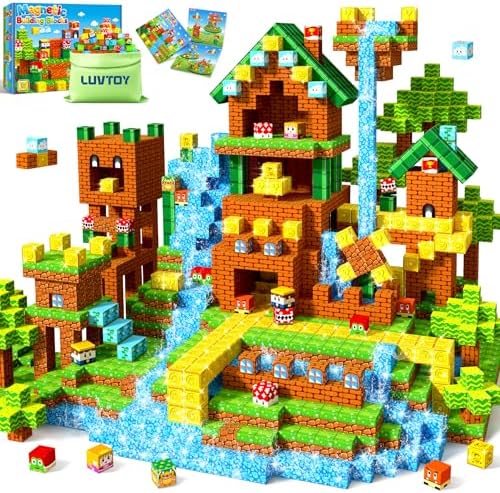LUVTOY Magnetische Bausteine - Magnetbausteine Kinder | Magnetische Spielzeug Magnetspielzeug Magnete Kinder Magnetspiel Bauwelt Halloween Spielzeug ab 3-9 Jahre Jungen und Mädchen