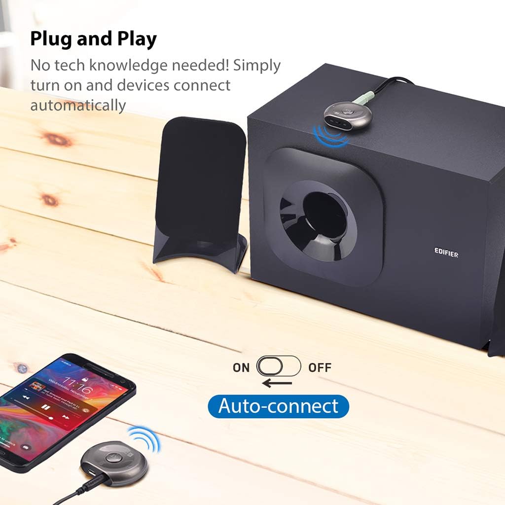 Avantree Saturn Wireless Bluetooth Audio Receiver and Bluetooth Transmitter 2 in 1 adapter, with aptX for Music and TV