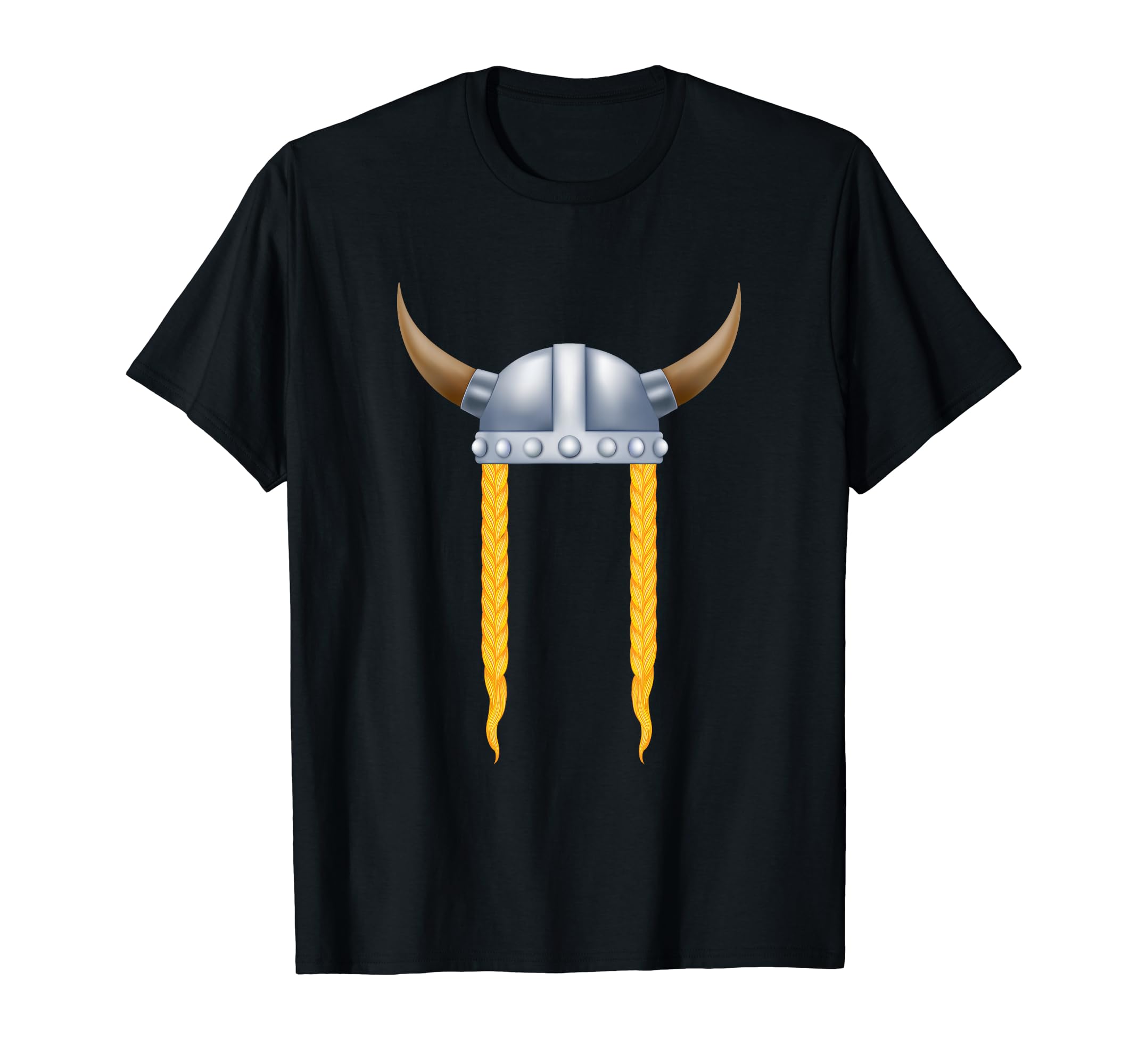 Viking Shield Hat Warrior with Braids and Horns Woman Girl, Black