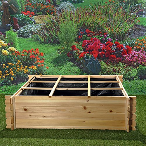 Plate-bande surélevée en bois de 140 cm d'architecture robuste et durable - 6