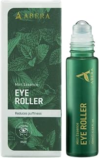 Abera Eye Roller Serum for Men: Mint, Vitamin C & Peptides – Cooling Roller Reduces Puffiness, Dark Circles & Eye Bags 0.34oz