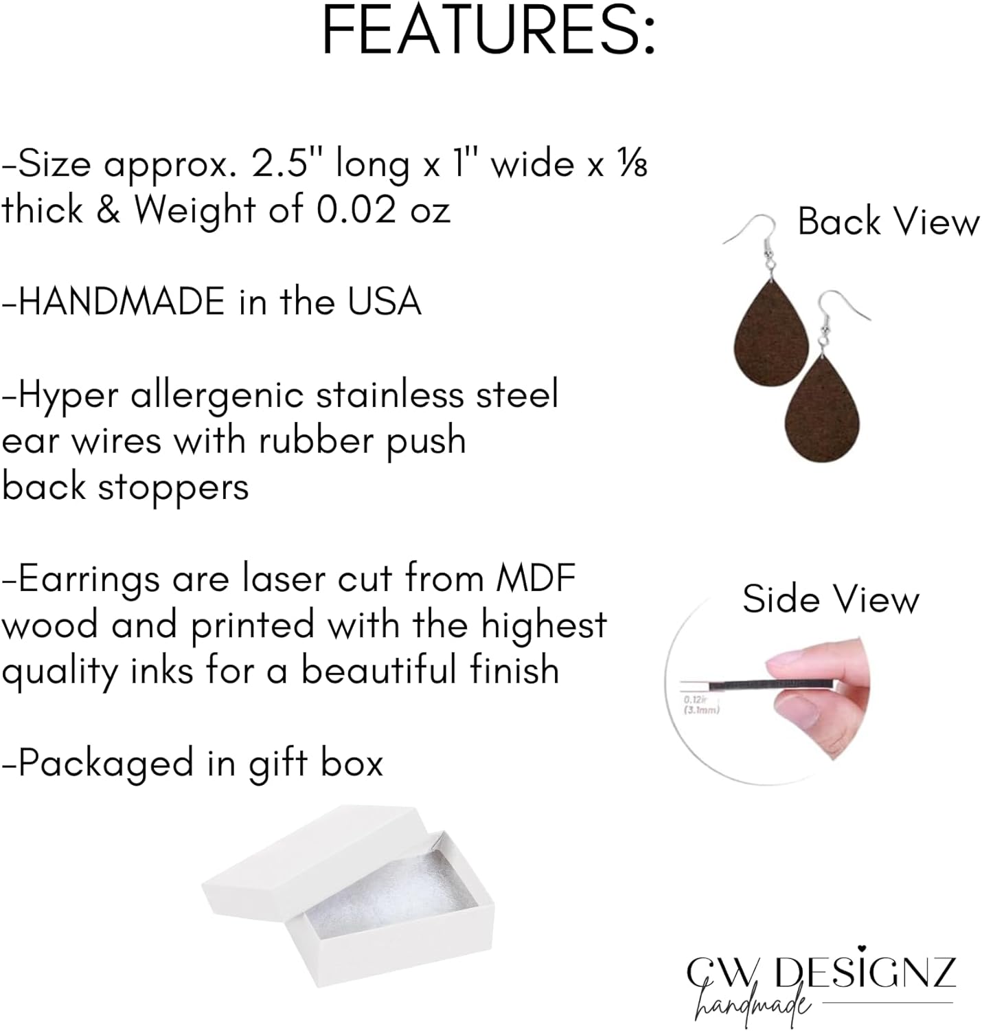 American Flag Highland Cow Earrings, Yellow Sunflower Cow Dangle Earrings, Patriotic Cow Earrings - Image 4