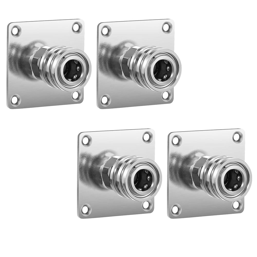 Melairo Silver Pressure Washer Foam Cannon Holder, 1/4Inch Quick Connect Automatic Foam Cannon Mount, Stainless Steel Pressure 4Pcs