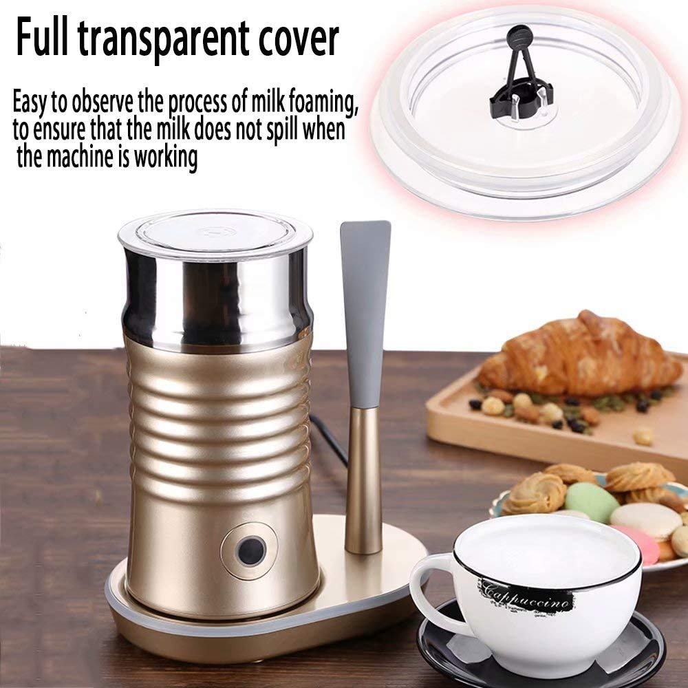 Milk frother, Latte Elettrico fruota e cremagliera di Cioccolata Calda Acciaio Inossidabile, Automatic Hot Cold My Steamer per caffè, Latte, Cappuccino, Cioccolatini Caldi, Oro (Color : Red)